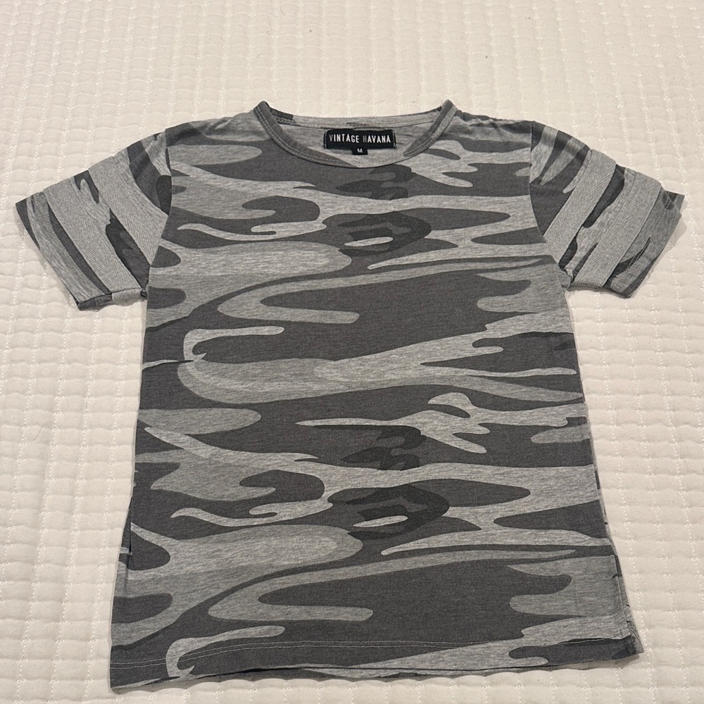 Vintage Havana Kids Grey Camo Short-Sleeve Tee